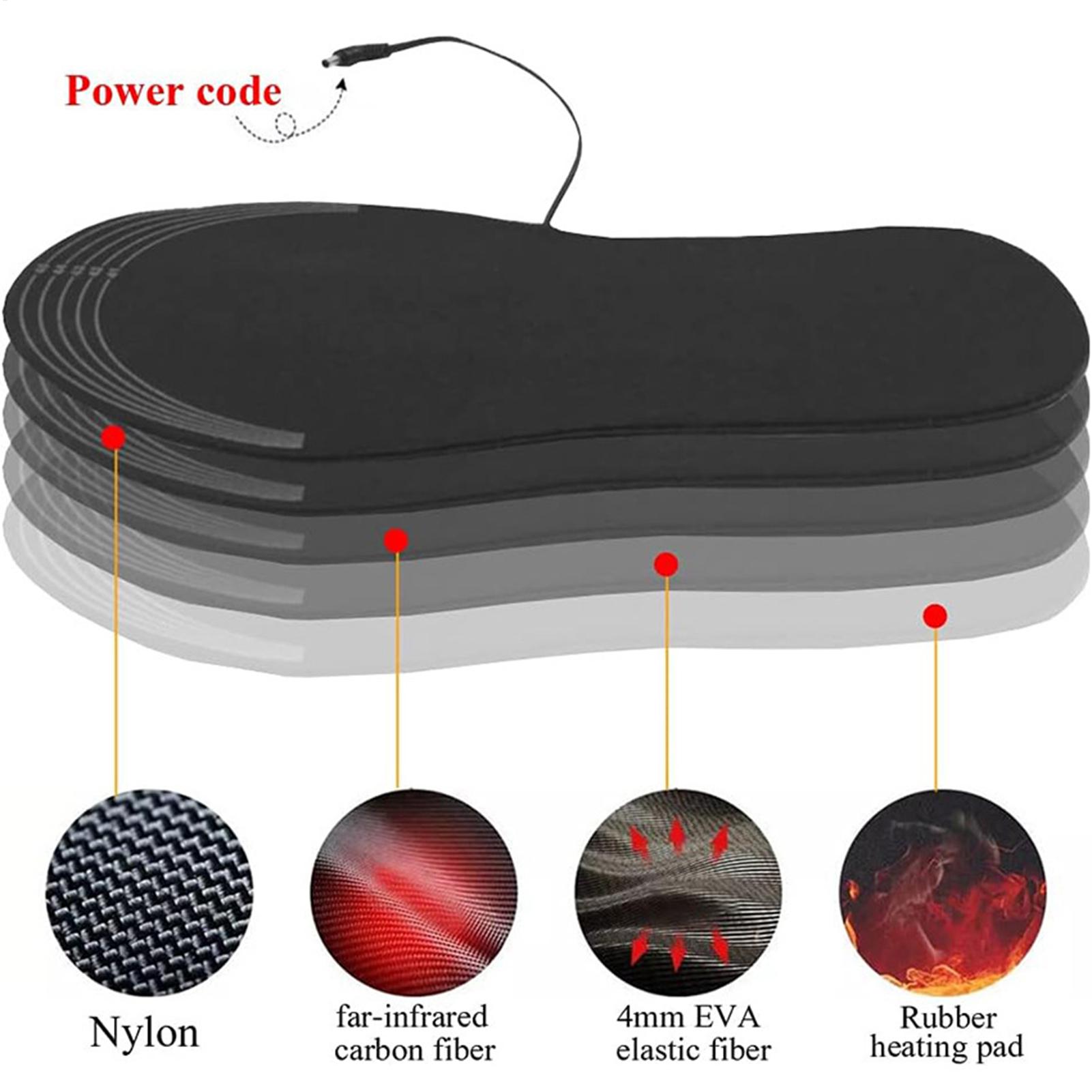 Usb-verwarmende inlegzolen, op maat te snijden voetverwarmer, elektrische voetverwarmer voor skiën, snowboarden, ijsvissen, wandelen en fietsen