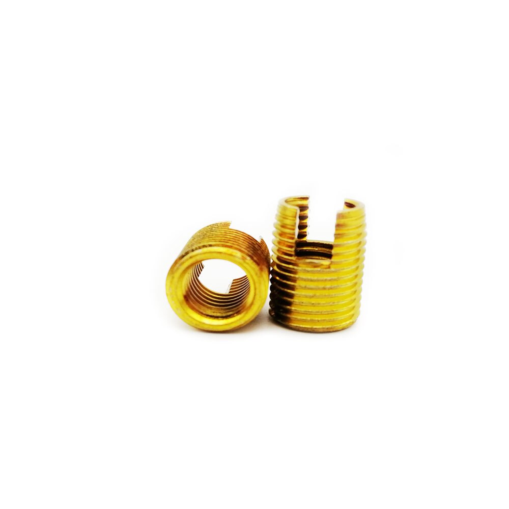 Buje de tornillo de inserción autorroscante galvanizado, 10 M6a-1.0, 302, tipo ranurado, inserción de rosca de alambre, reparación de tuerca autorroscante