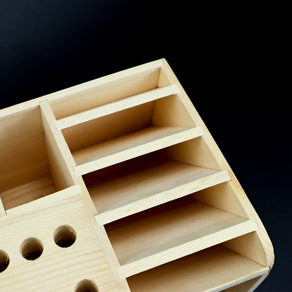 Multifunctionele Opbergdoos Mobiele Repareren Gereedschap Bureau Opbergrek Schroevendraaier Pincet Houder Houten Doos