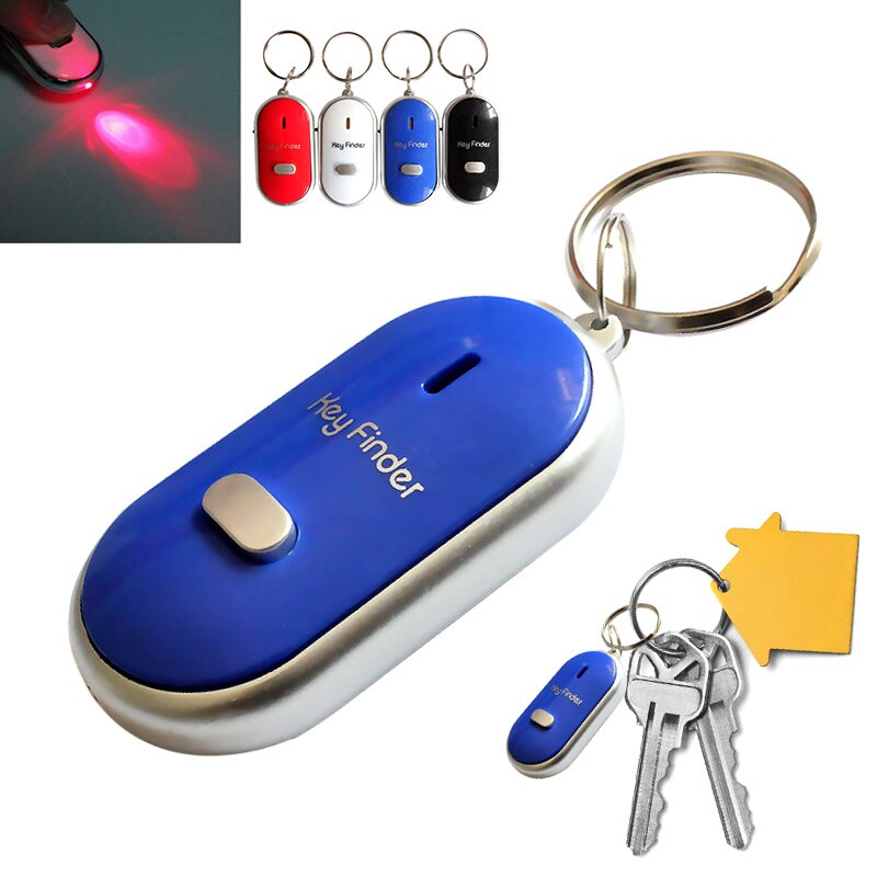 LED Key Finder Locator Find Lost Keys Chain Keychain Whistle Sound Control SGA998