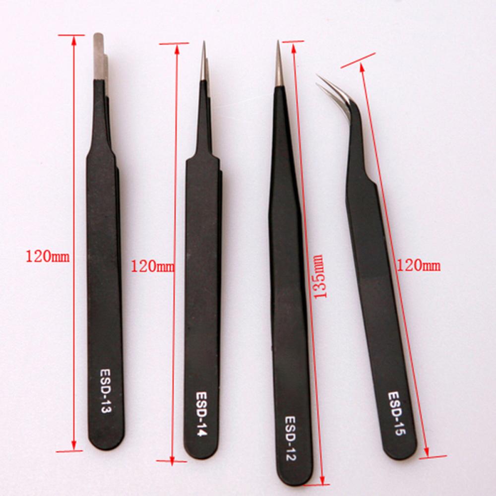 6 Pcs All Purpose Precision Tweezer Set Rvs Anti Statische Tool Kit