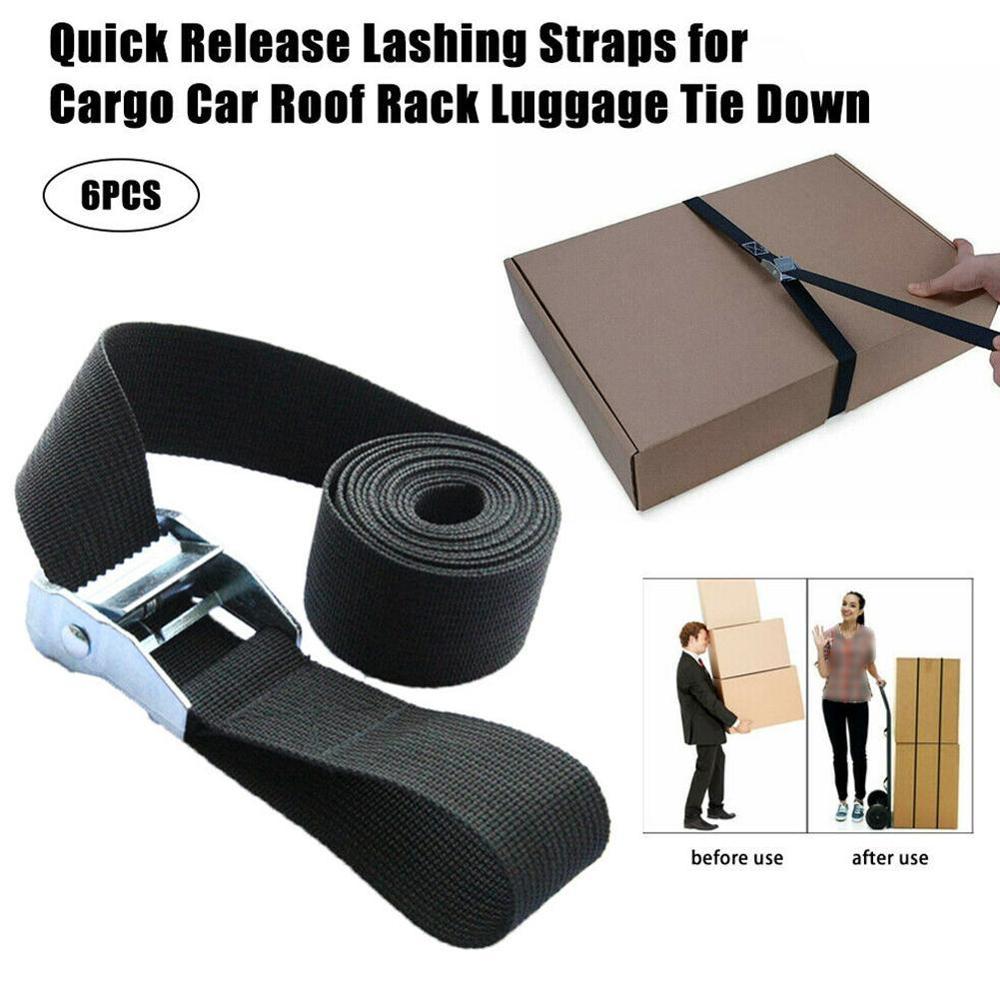 250 x 2.5cm zwarte spanband sterke ratelriem bagagetas ladingvastzet met metalen gesp