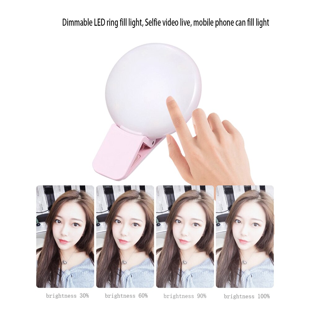 LED Selfie Live Ring Light Mobile Phone Photo Fill Lights Mini Phone Selfie LED Light Portable Woman Makeup