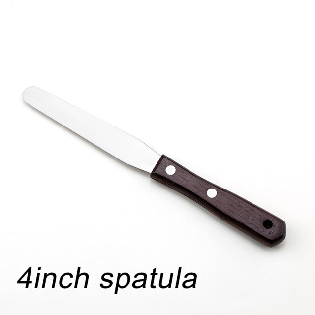 Fais Du 4 6 8 10 Inch Spatel Cake Decoreren Gereedschap Roestvrij Staal Met Houten Handvat Crèmemes Spatel Voor Cake Gladder Gladdere Glazuur: Roze