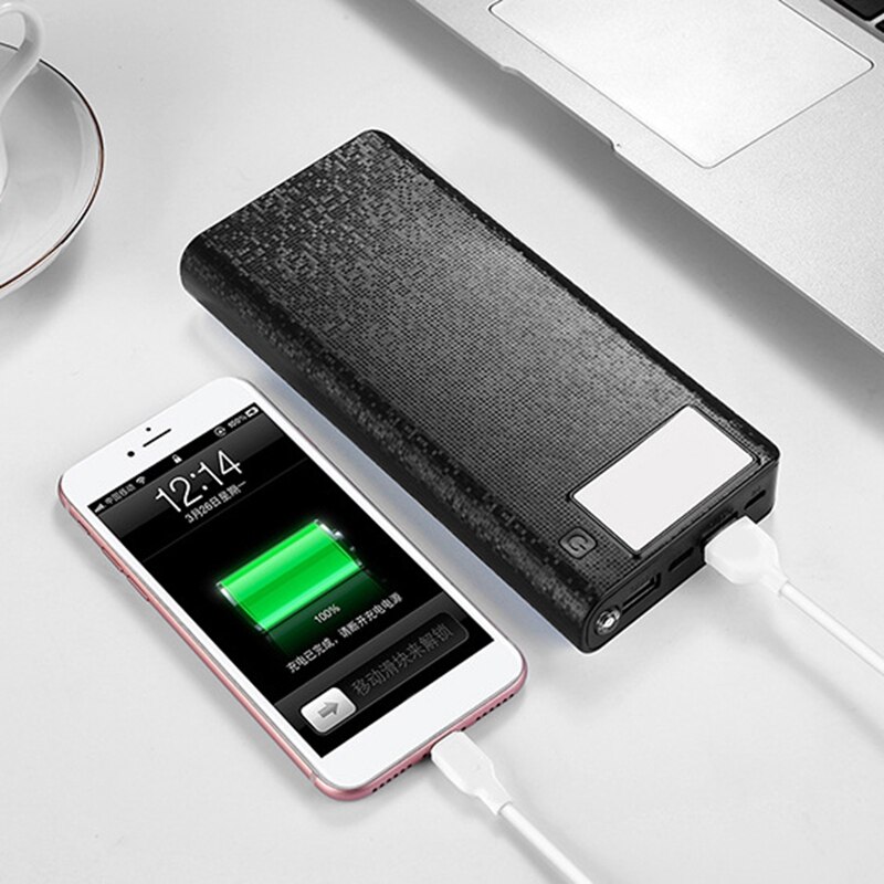 8X18650 Portable QC3.0 18W batterie batterie externe boîtier boîtier LCD affichage Type C USB QC3.0 Port rapide chargeur boîte coque