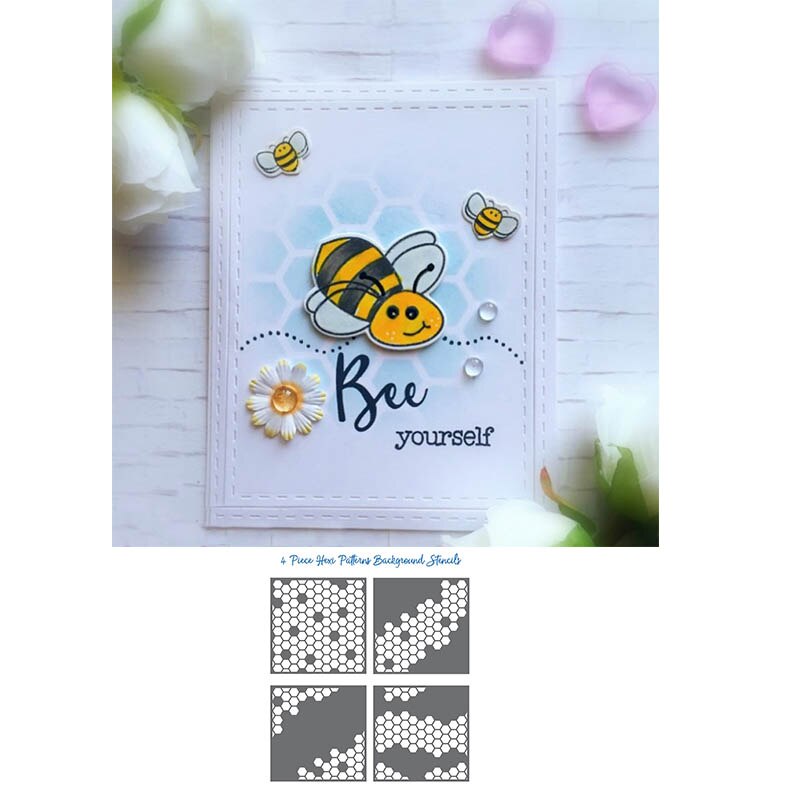 Fond cadre bambou nid d'abeille nuages pochoir en plastique pour bricolage Scrapbooking gaufrage papier carte artisanat peinture modèle: 2