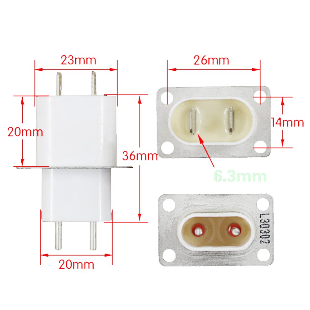 100% 1lot (5Pcs) Electronic Microwave Oven Magnetron 4 Filament Pin Sockets Converter Home Microwave Oven Spare Parts