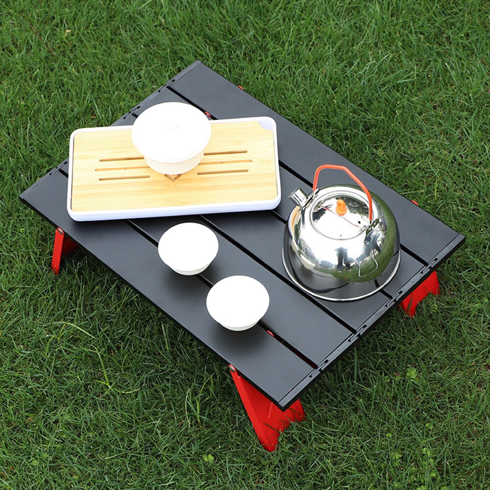 Mini Aluminum Alloy Folding Table Picnic Table Lightweight Folding Table for Outdoor BBQ Backpacking Camping with a storage bag