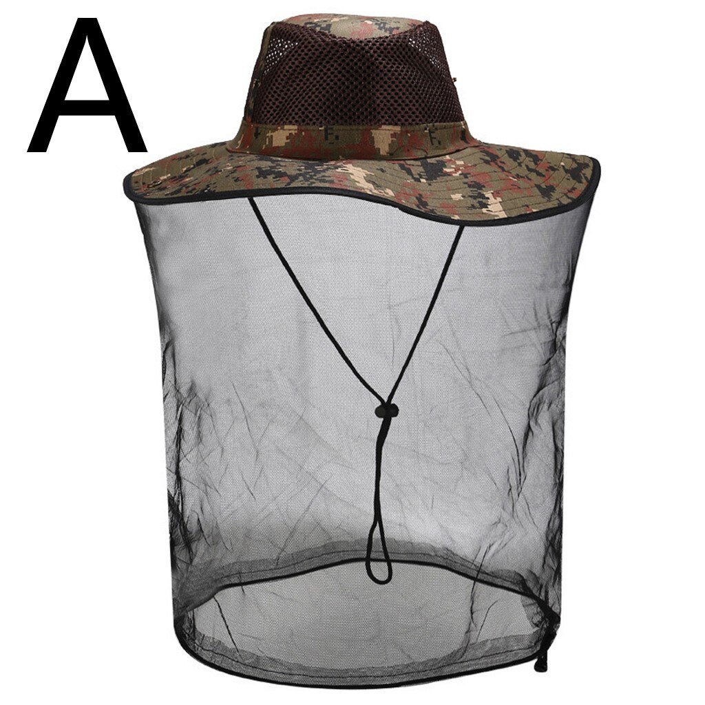 Bijenhoed muggen insectenbescherming buiten bijenbescherming net gaas hoofd gezichtskap beschermende kleding #ljc: A