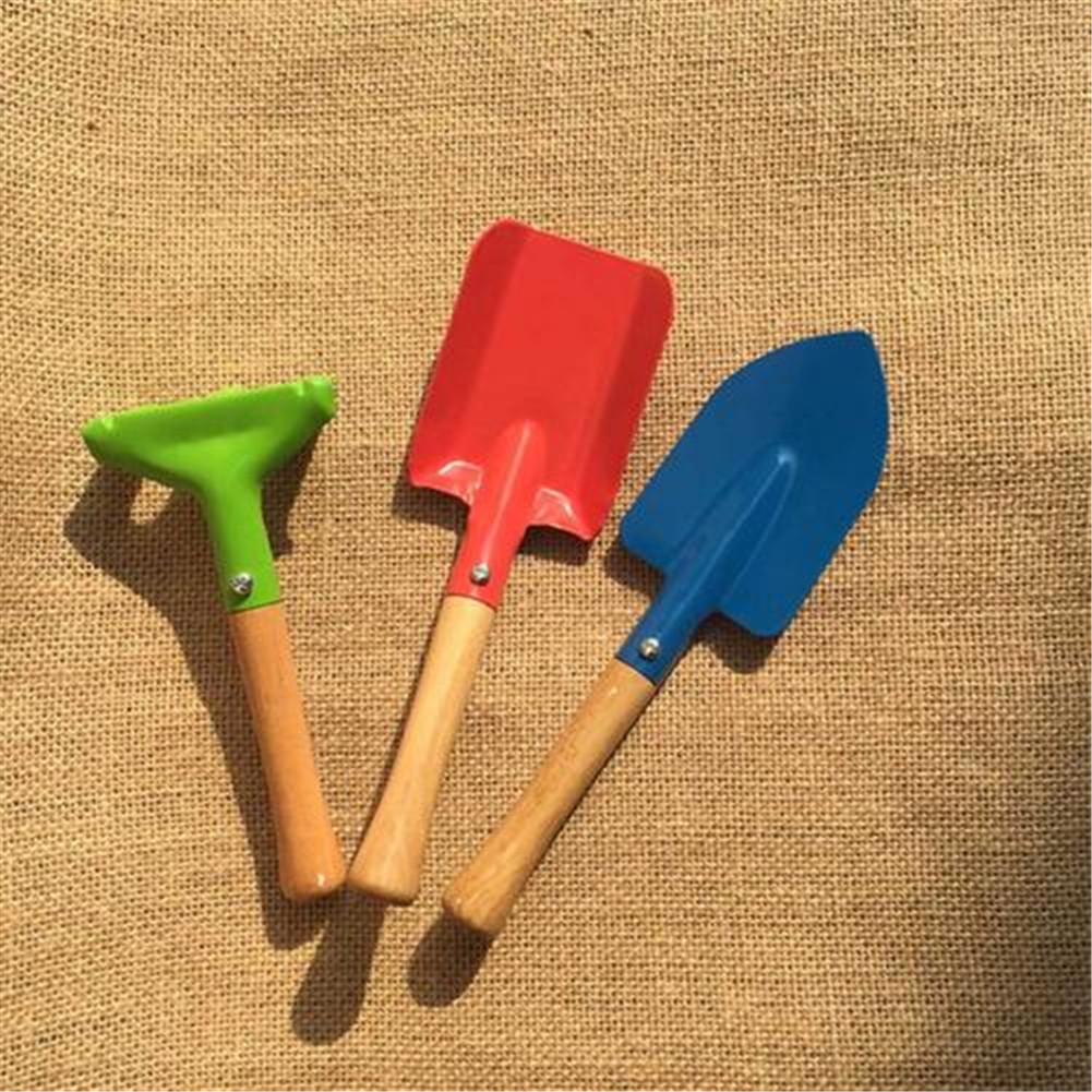 3 Stks/set Kinderen Tuinieren Tool Set Met Hark Schop Met Stevige Houten Handvat