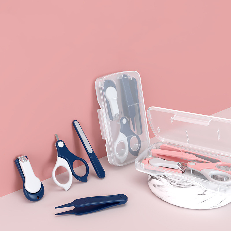 4-stück Baby Healthcare einstellen Baby Nagel Pflege einstellen Baby Finger Trimmer Schere Nagel Haarschneidemaschine Lagerung Kasten Anti-Preis Nagel Haarschneidemaschine einstellen