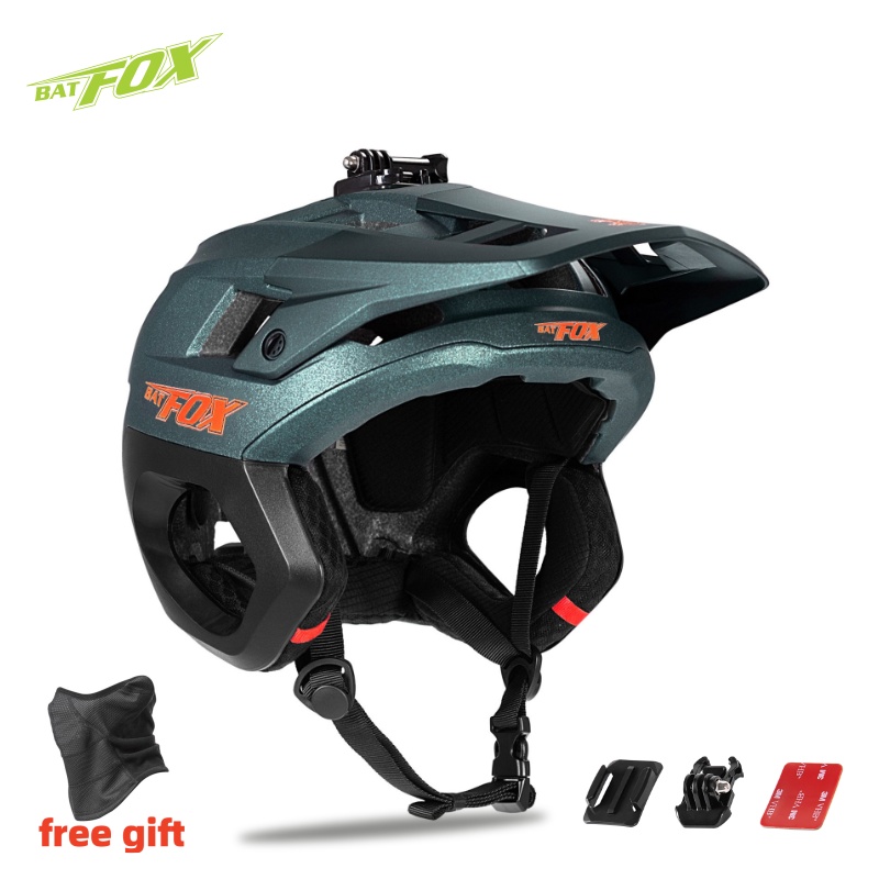 BATFOX 3/4 casco MTB todoterreno bicicleta ciclismo deportes carreras cuesta abajo casco de seguridad casco para hombres casco de ciclismo: M / Gris claro