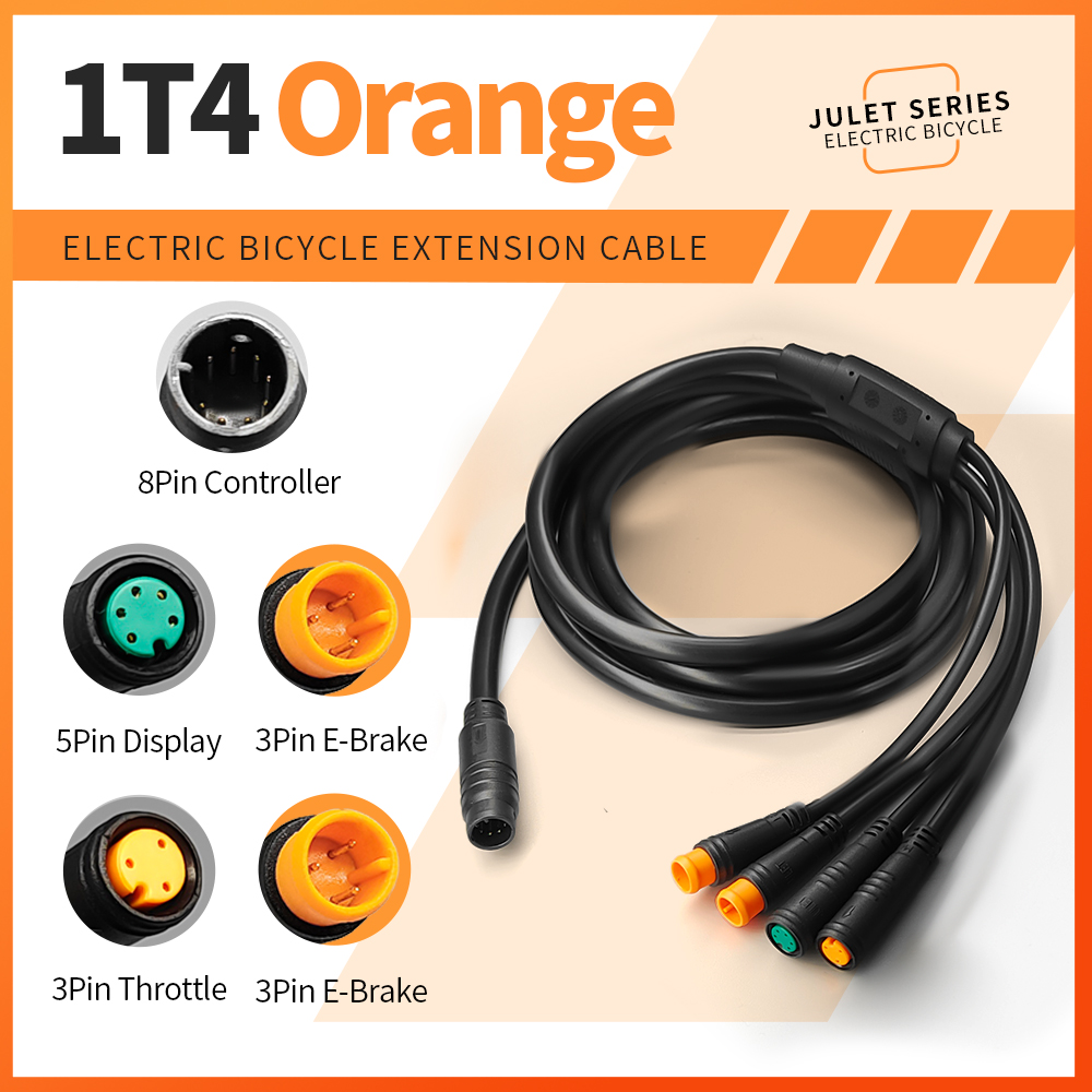 Controlador de Cable impermeable para bicicleta eléctrica 1T4/1T5, luz Ebrake, pantalla de acelerador, accesorios de conversión de Cable para bicicleta eléctrica