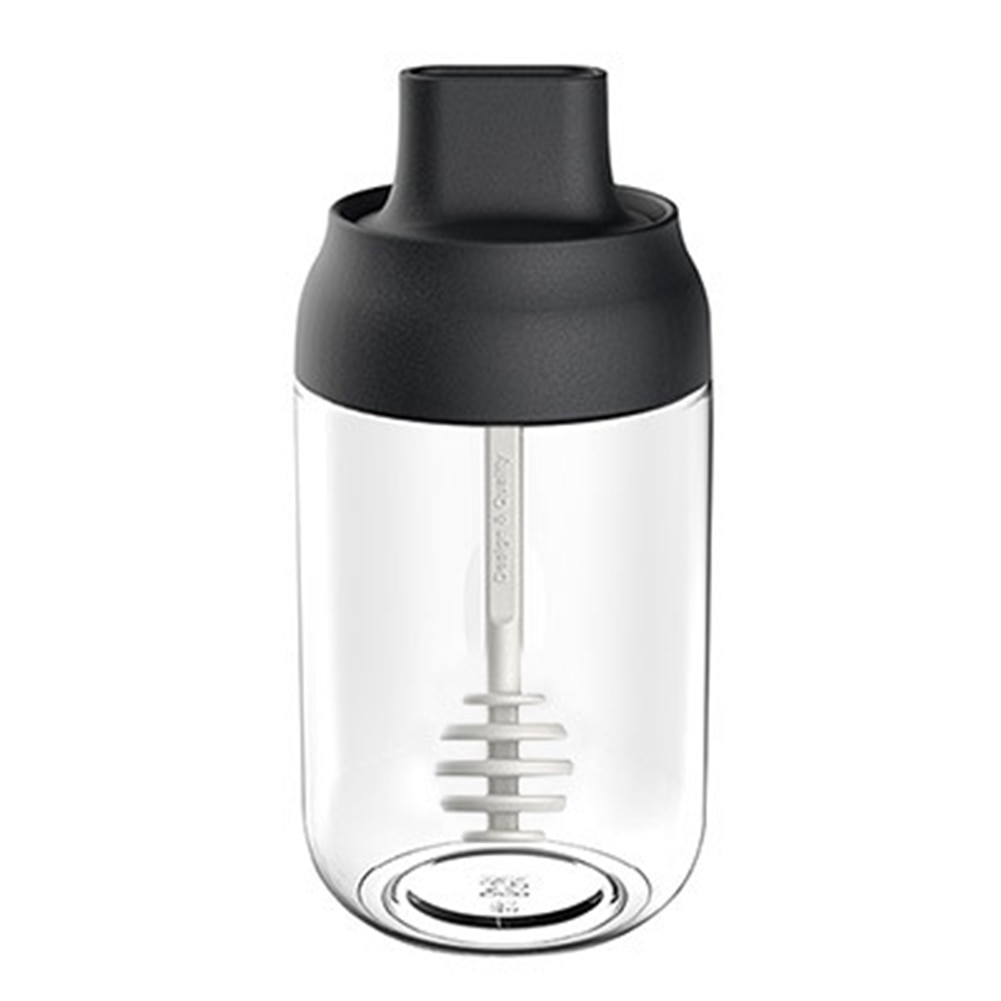 250ml Transparent Glass Condiment Jar Moisture-proof Pepper Sauce Spoon Bottle: Honey Bottle