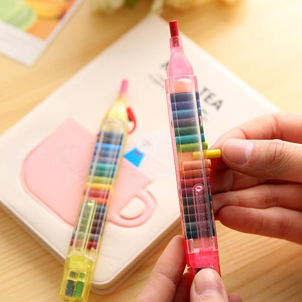 Produktbild von Farbige Buntstifte Isoliert Bunte Wachsstifte Sammlung Auf Weißem