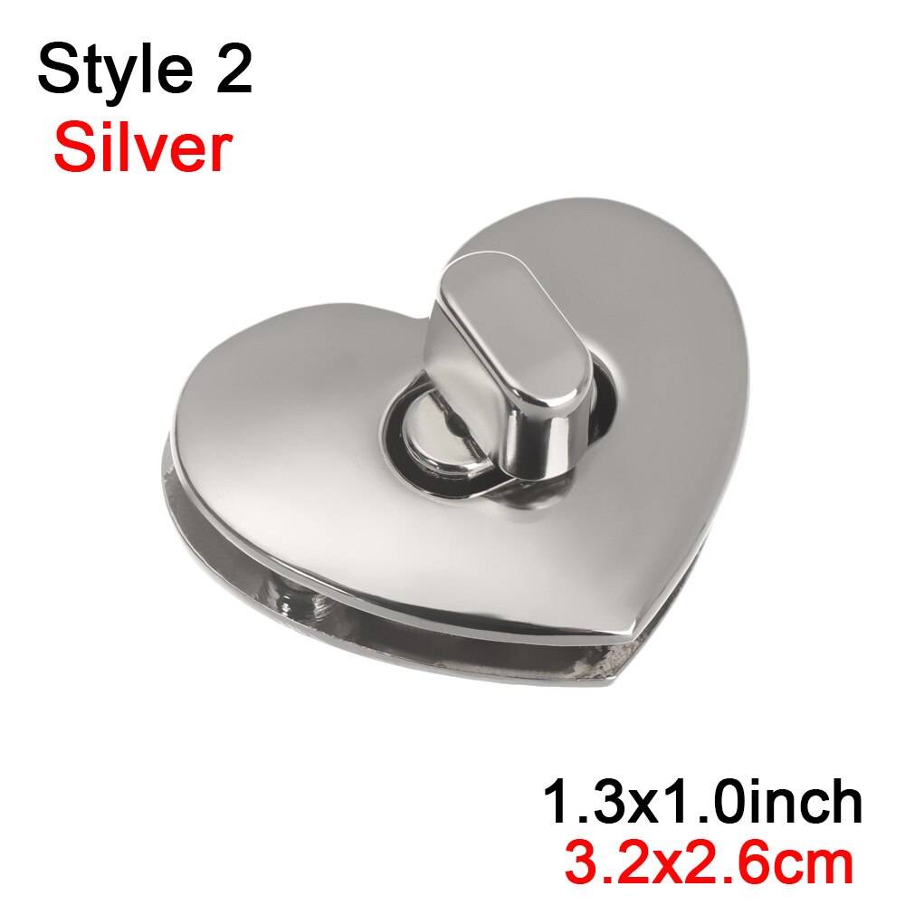 1PC Metall dauerhaft Verschluss Für DIY Handtasche Tasche Geldbörse Gepäck Drehen sperren Twist sperren Hardware- Verschluss Tasche Teile Zubehör: Stil 2-Silber-