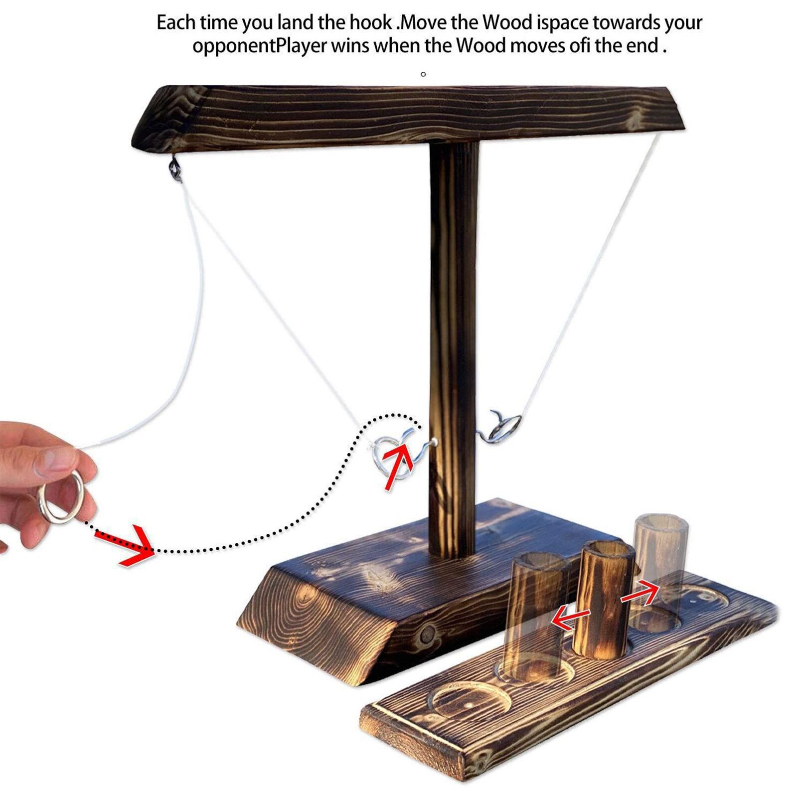 Partij Speelgoed Leisure Industriële Stijl Bar Drink Shop Handgemaakte Houten Ring Toss Haken Snelle Interactief Spel Voor bars Thuis