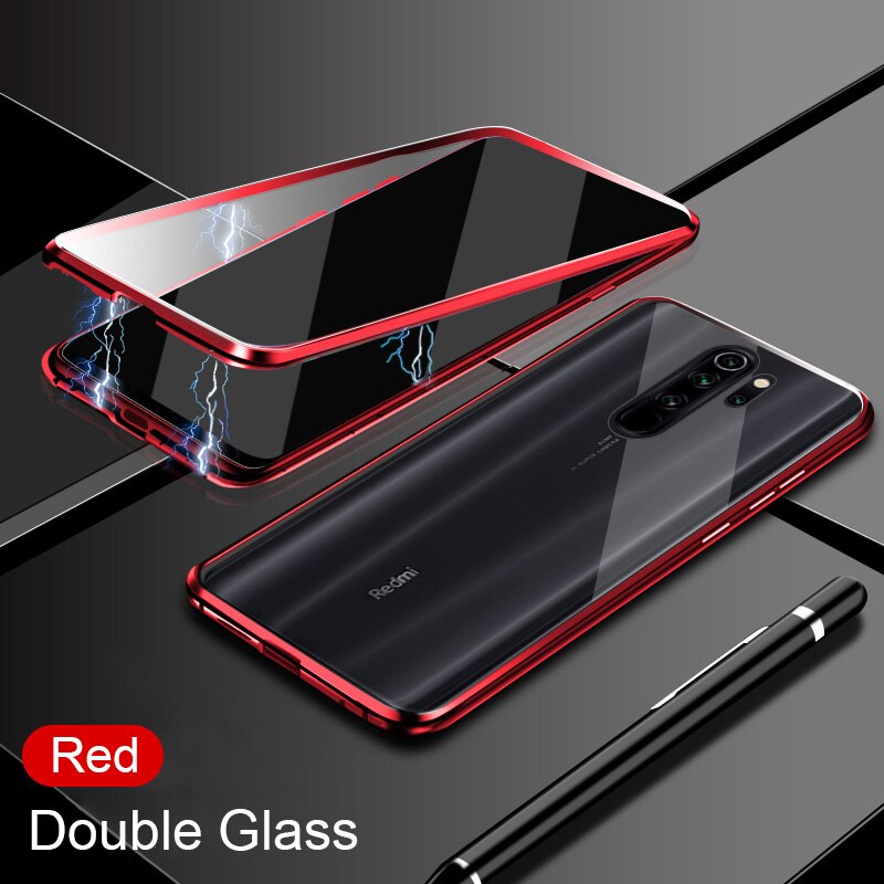 Funda para teléfono redmi 8 8a Magnetic Filp para Xiaomi redmi note 7 8 Pro 360 ° funda completa redmi 8 note7 note8 pro note 7pro funda: redmi note 8 pro / Red