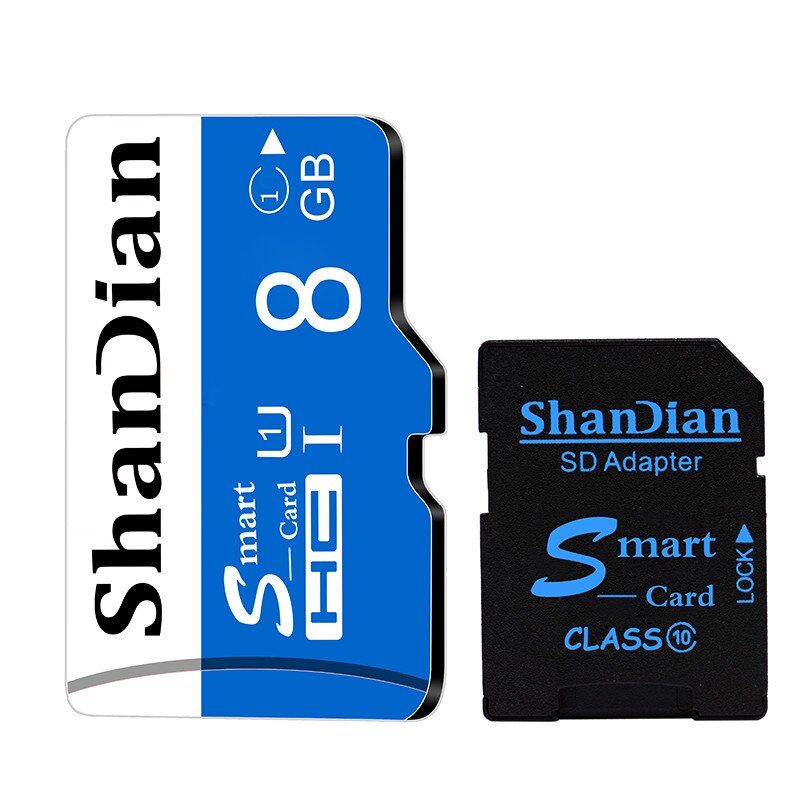 Shandian Originele Smart Sd Class10 Tot 95 Mb/s Smartsd 128Gb/64Gb/32Gb/16gb Klasse 10 Tot 80 Mb/s Voor Telefoons Camera 'S: 8GB