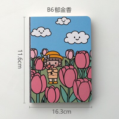 A6 Cute Girl Coloring Notebook Portable Illustration Weekly Planner Notepad Travelers Journal Diary Notebook: 2