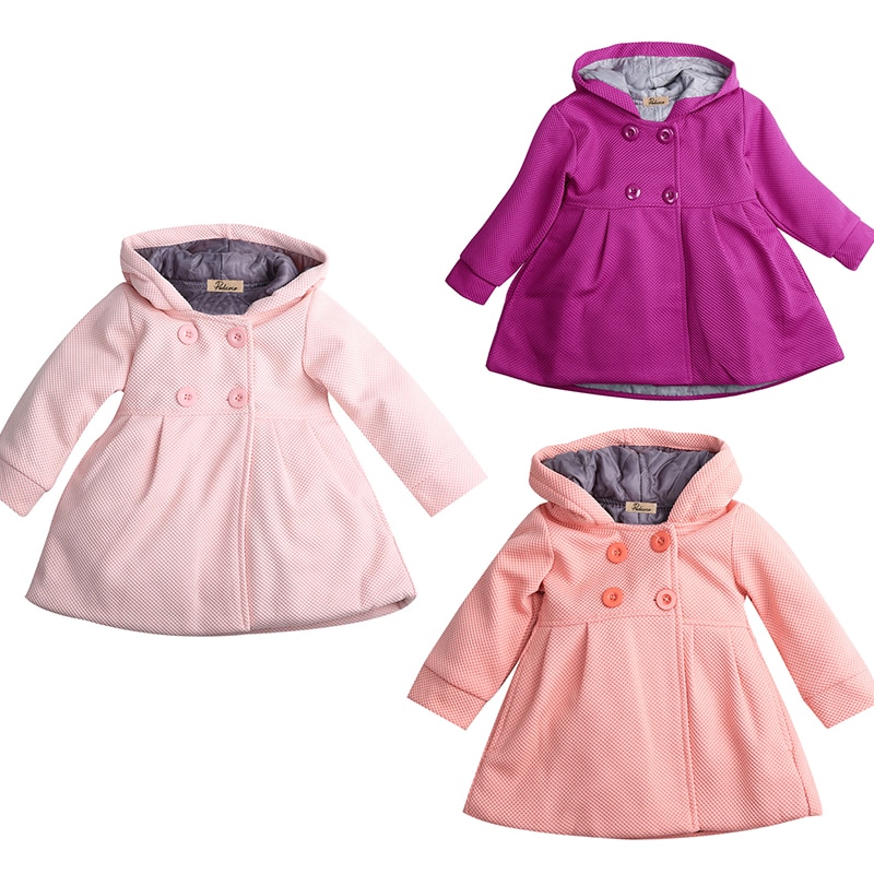Roupas de inverno do miúdo do bebê da menina de algodão quente com capuz casaco jaqueta de inverno blusão outerwear casaco de algodão quente 6m-3y