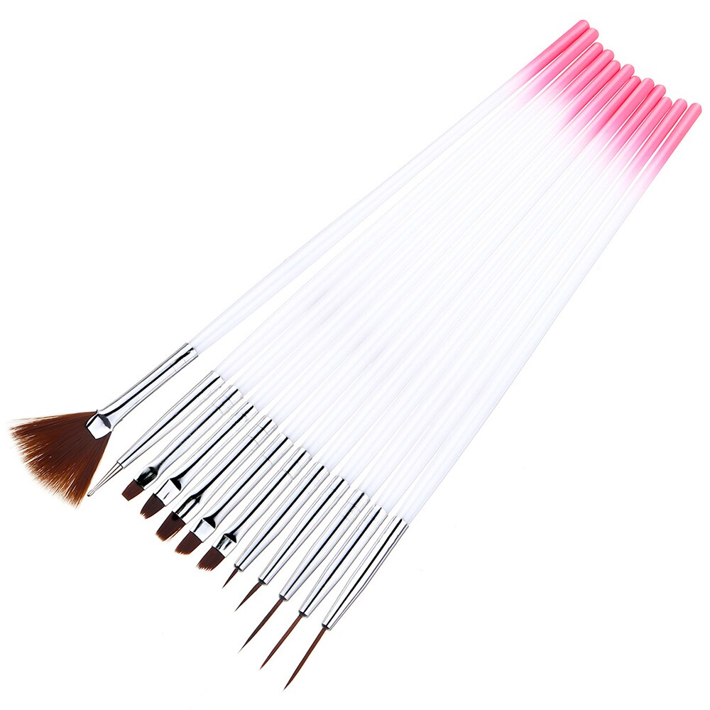 Brosse à ongles pour manucure Gel brosse pour Nail Art 12 pièces/ensemble Ombre brosse pour dégradé pour Gel vernis à ongles peinture dessin