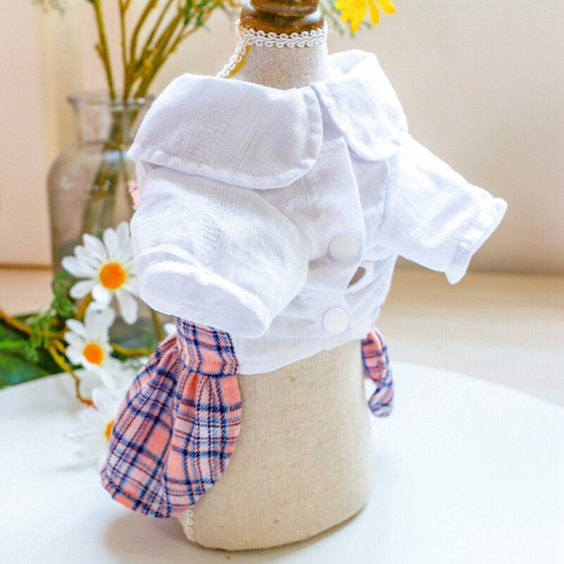 Vestido de verano para mascotas, ropa clásica a cuadros para perros, falda, ropa de cachorro de primavera, XS-L