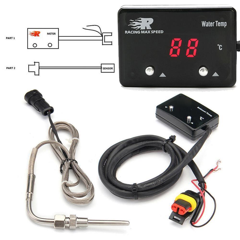 Digitale Water Temperatuur Meter Auto Motor Temperatuurmeter Digitale Led Water Temperatuur Meter Met Sensor