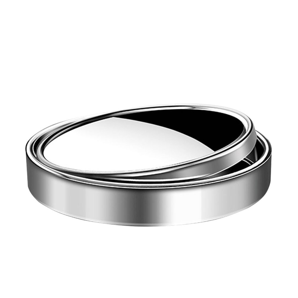 Bil liten rund spegel 360 graders justerbar backspegel blindfläck superklart extra reverserande vidvinkel reflekterande: Silver-