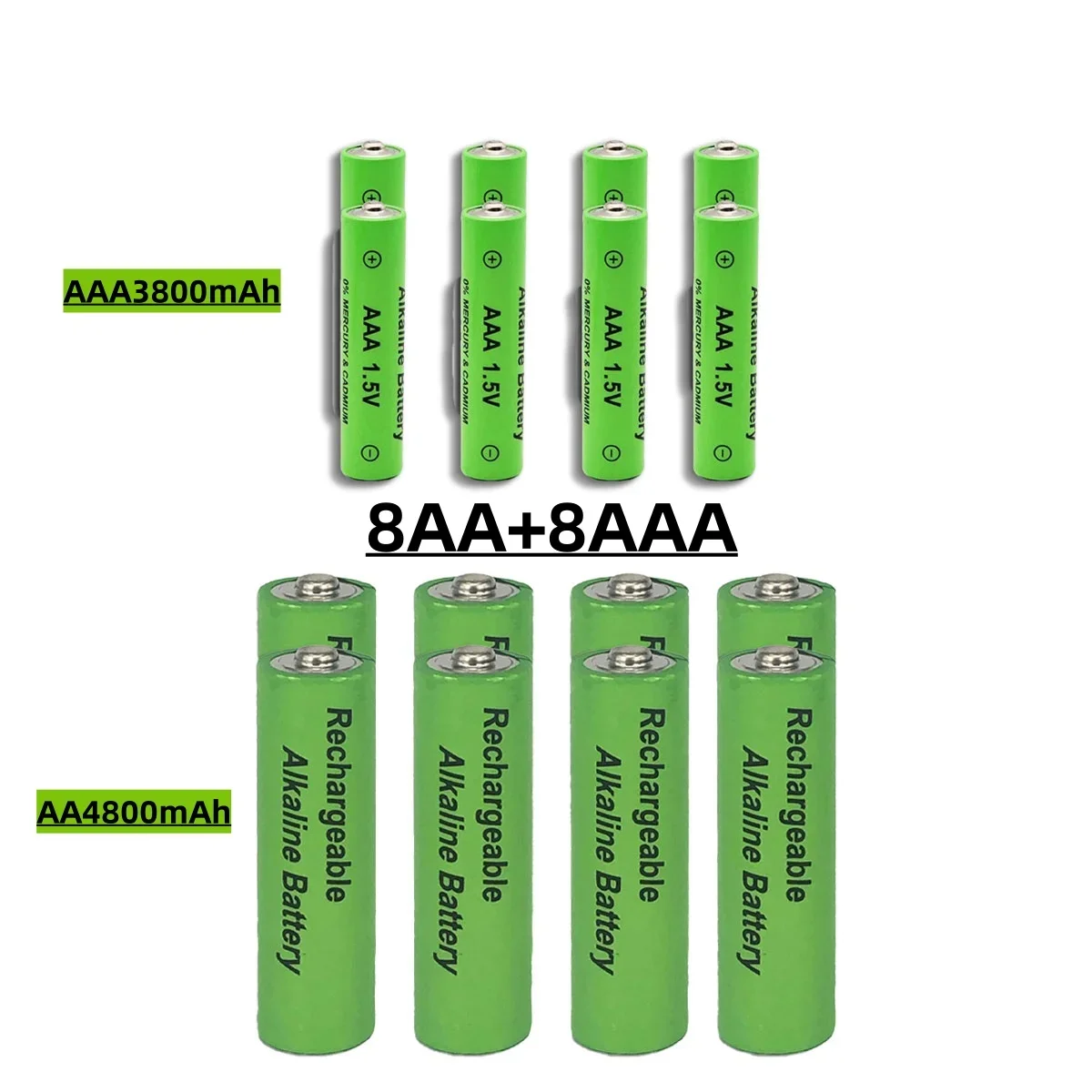 3800 mah 1.5v aa+aaa wiederaufladbare aaa-alkalisch-batterie, geeignet für taschenlampe, maus, uhr, fernbedienung usw. + ladegerät: Tiefes blau