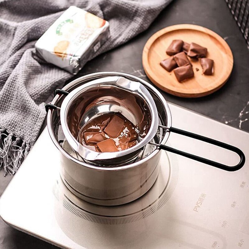 2 Pack Double Boiler Pot Set Stainless Steel Melting Pot For Melting Chocolate Soap Wax Candle Making 600Ml And 1600Ml
