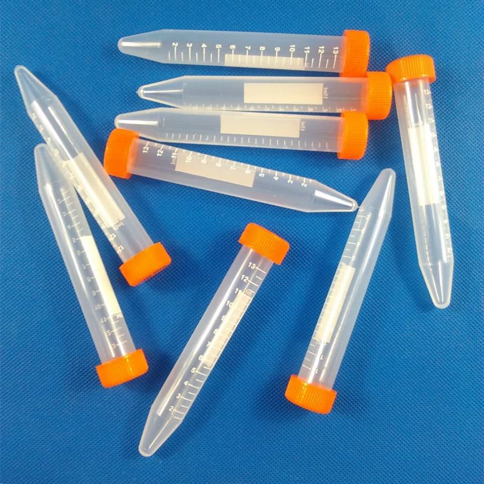 20pcs/lot 15ml Plastic Test Tubes Centrifuge Tubes 13ml Scale with Screw cap Sharp bottom Polypropylene Sample Tube