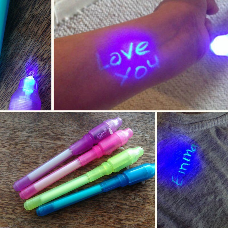 1 Pc Uv Licht 2 In 1 Onzichtbare Inkt Pen Creatieve Spy Onzichtbare Inkt Spy Pen Met Ingebouwde Uv licht Magic Marker