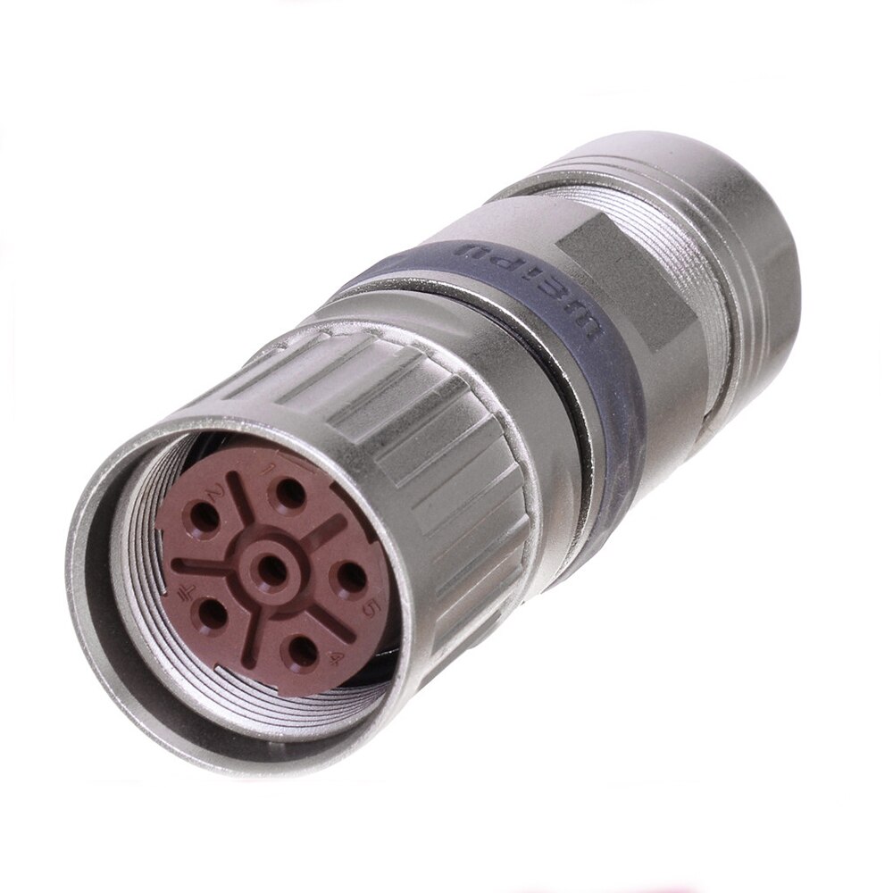 WEIPU M23 TK Waterproof IP67 6 8 9 12 17 19 Pin Female Plug Power Connector Adapter Metial Crimp Termination Threaded Coupling