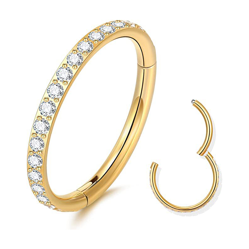 AVNIS Anello Helix Con Opale - Piercing Naso E Setto In Acciaio Inox 16G - Gioiello Tragus Donna - Regalo Originale