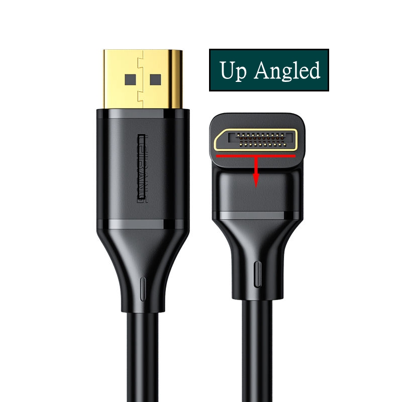 DisplayPort DP 1.4 Kabel 90 Grad abgewinkeltes HDMI 2,0 V 8K 60 Hz 4K 144 Hz HDR Hochgeschwindigkeits-32,4 Gbit/s Anzeige Hafen Stecker auf Stecker Kabel