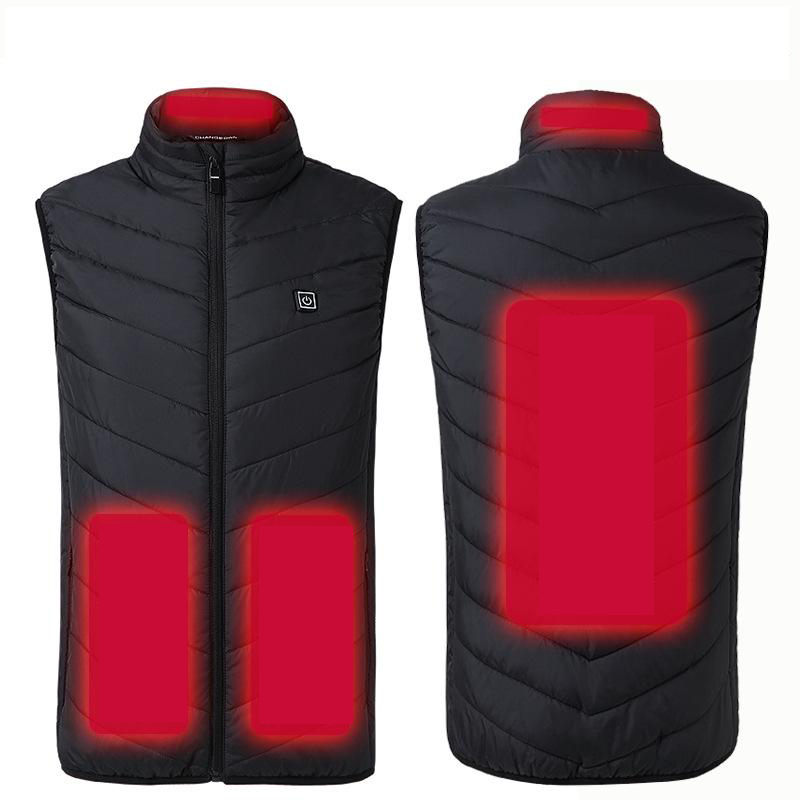 Casacos de aquecimento para homens mulheres inverno ao ar livre aquecido jaqueta usb casaco aquecido jaqueta térmica elétrica lavável roupas aquecidas 2020: Black / 4 XG