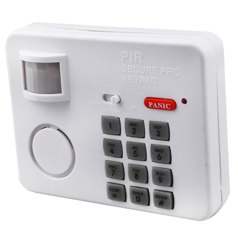 Wireless Motion Sensor Alarm with Security Keypad PIR Home Garage Shed Caravan white: Default Title