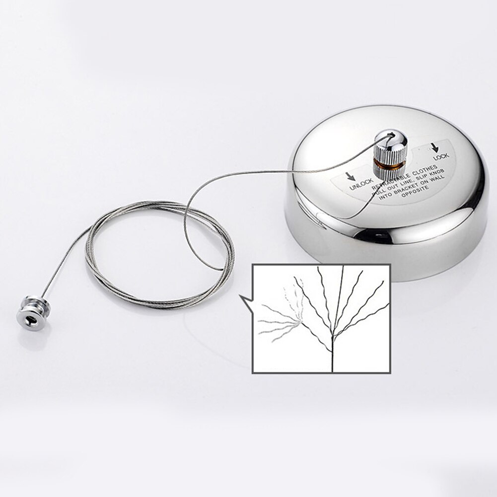 2.8m Shower Retractable Clothesline Stainless Steel Household Punch-free Accessories Laundry Storage Bathroom Space Saving Hotel