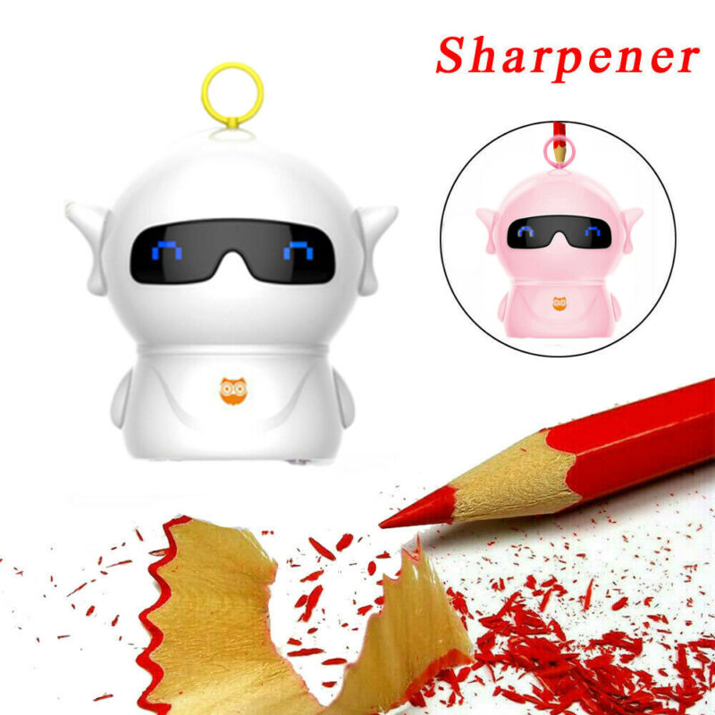 UK Electric Automatic Pencil Sharpener Art Sketch Battery/USB Operated School Stationery Cute Sharpener
