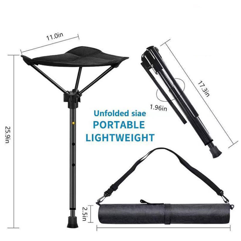 Verstelbare Telescopische Vouwen Kruk Vissen Gereedschap Stoel Draagbare Hoge Stoel Enkele Poot Stoel Outdoor Camping Vissen Stoel