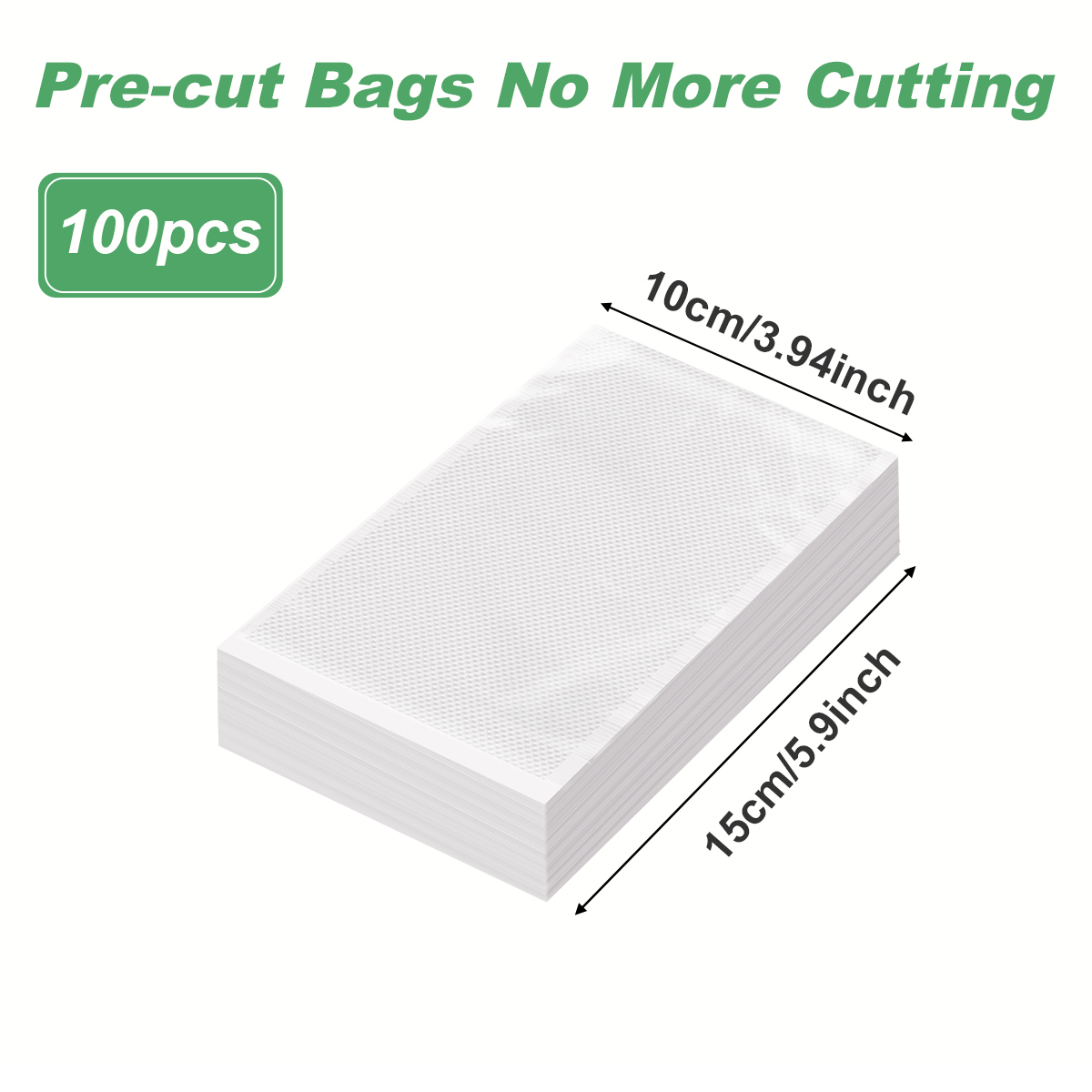 Bolsas de vacío de cocina para sellador al vacío de alimentos, máquina de embalaje, bolsa de almacenamiento de alimentos, accesorios de cocina sin BPA, 100 unids/lote: Caqui oscuro