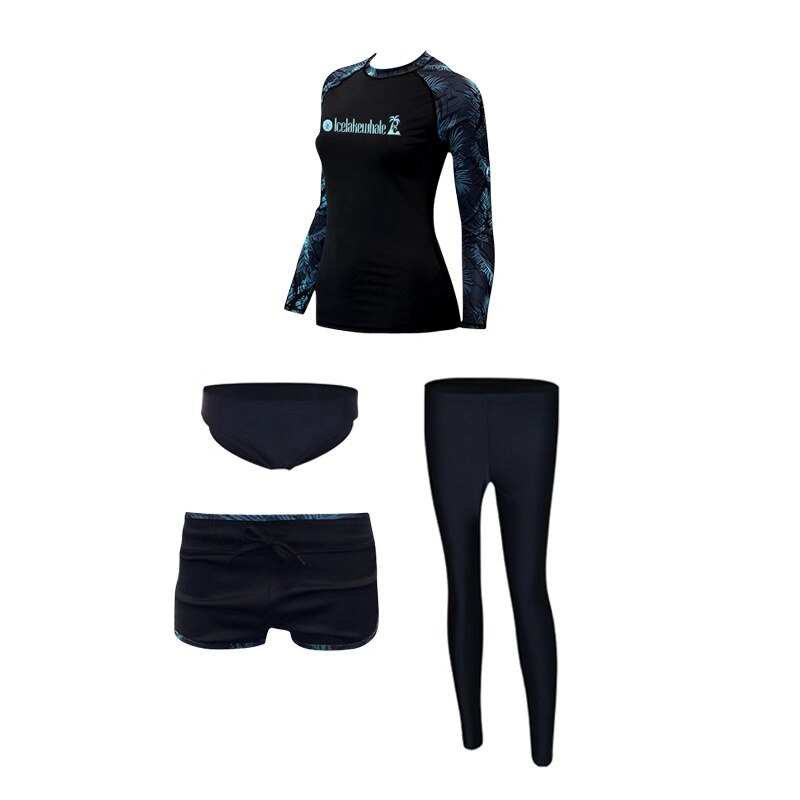 Wetsuit Set - 8 Piece Rash Guard Swimwear for Men & Women - Long Sleeve Sport Top & Shorts - M-3XL