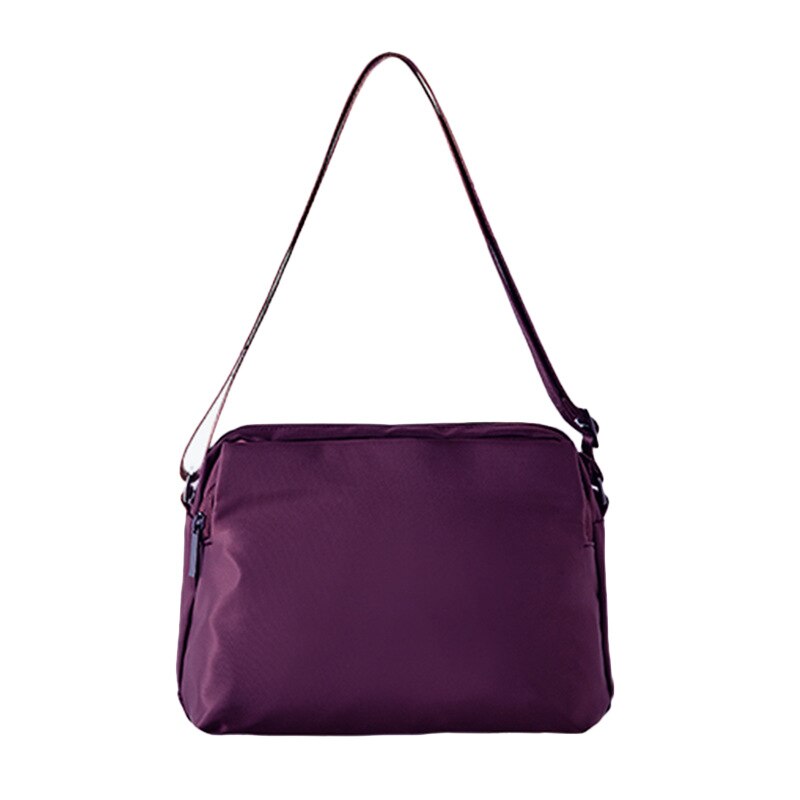 GAGACIA One Shoulder Solid Color Women's Zipper Messenger Makeup Bag Crossbody Business Bags For Women Purse: Purple