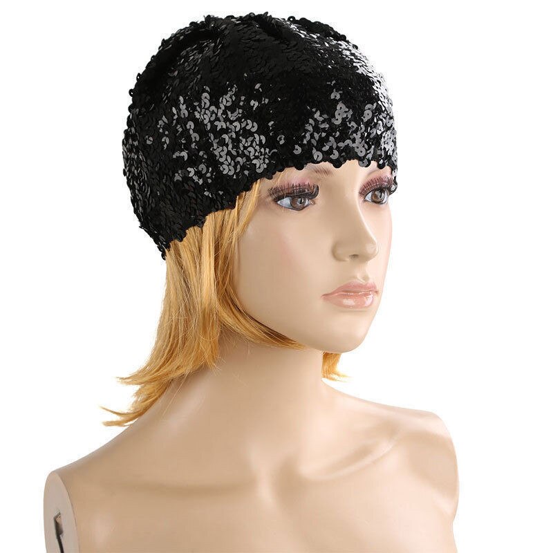 barata ! boina de lentejuelas para mujer, gorro para mujer, decoración de lentejuelas con diamantes, gorra para caminar para de baile combinada