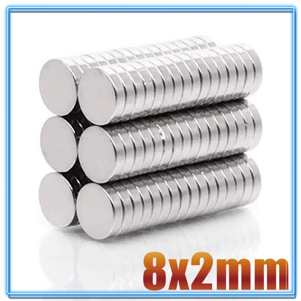 100 stk  n35 rund magnet 8 x 1 8 x 1.5 8 x 2 8 x 3 8 x 4 8 x 5 8 x 6 8 x 10 mm neodymmagnet permanent ndfeb superstærke kraftige magneter