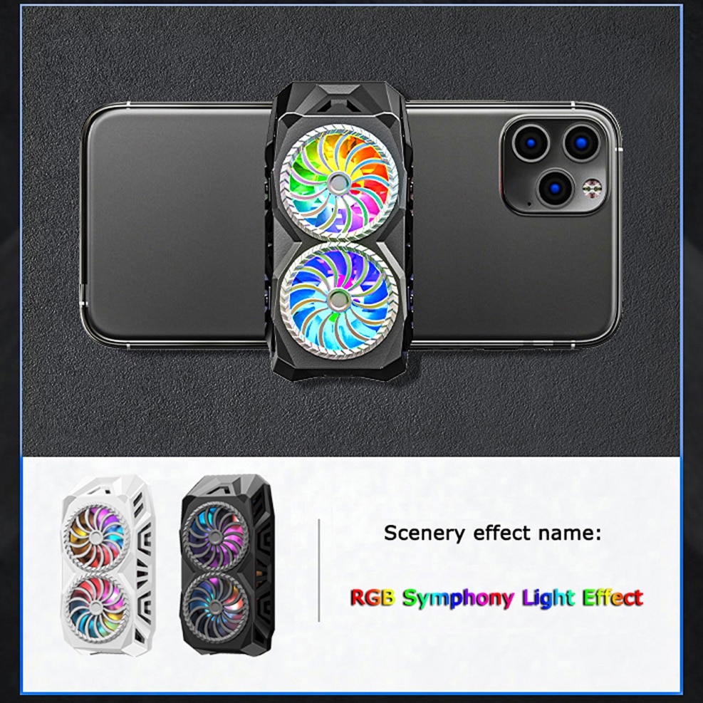 Universal Handy Kühlung Kühlkörper Lüfter Mit RGB Hintergrundbeleuchtung Für iPhone 12 11 Pro XS MAX XR 8 7 Huawei Samsung galaxy S20 S10 S9 S8 Note10 Note20 Note9 Xiaomi