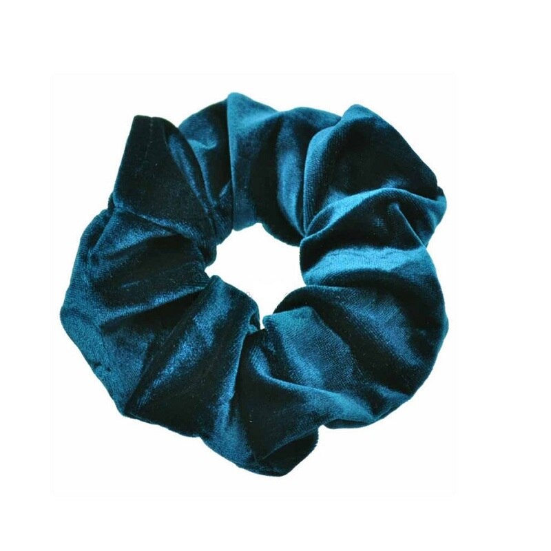 1pc sólido senhora veludo cabelo scrunchies anel feminino meninas elástico cabelo bandas de borracha acessórios para mulher rabo de cavalo titular: Blue
