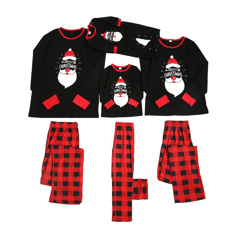 Família natal pijamas 2020 homens feliz natal dos desenhos animados pijamas xadrez família combinando pijamas calças combinando roupas de família