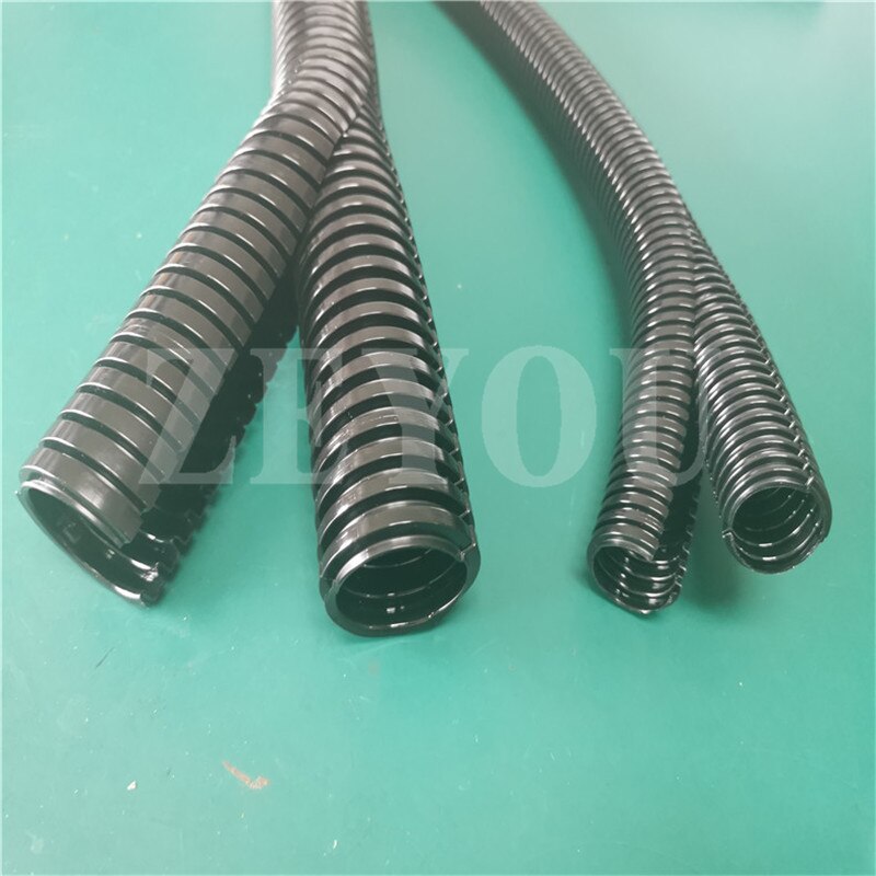 1 meter ID20*OD25.8mm PA Nylon double deck split convoluted tube corrugated hose for electrical wire